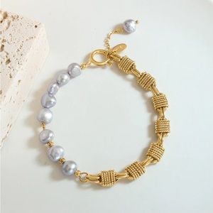 Vivori Regalia Golden Pearl Bracelet - NEW